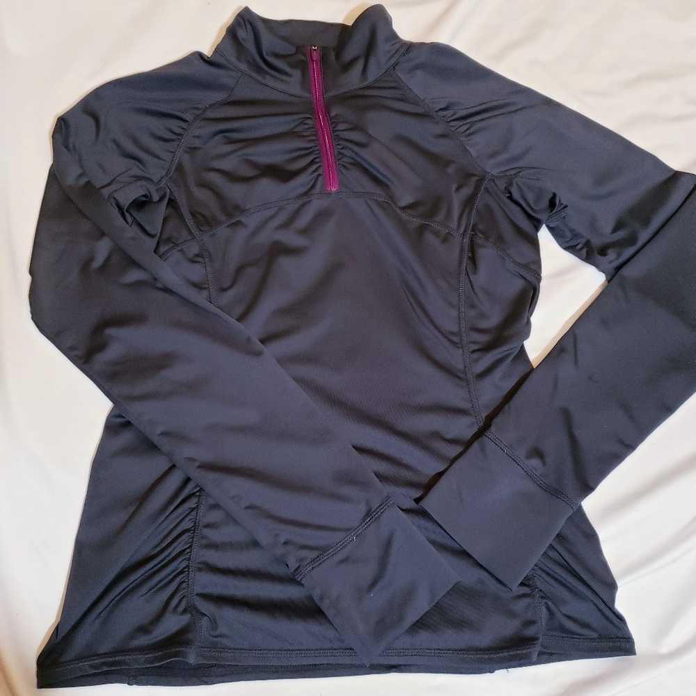 EUC Athleta Side Ruched 1/4 Zip Pullover Size Sm